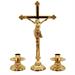 CROCE + 2 CANDELIERI DORATI