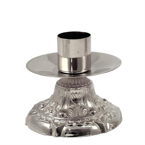 CANDLESTICK ON DECORATED BAROQUE BASE H. 8 CM.