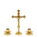 CROCE + 2 CANDELIERI DORATI