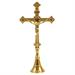 GOLD PLATED CROSS ON SMOOTH BASE H. 30 CM.