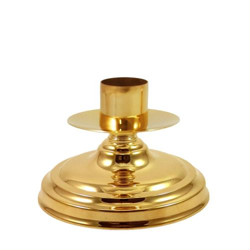 CANDELIERE DORATO SU BASE SEMPLICE H. 10 CM.