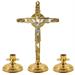 CROCE + 2 CANDELIERI DORATI