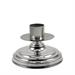 SILVER TONE CANDLESTICK ON SIMPLE BASE H. 10 CM.