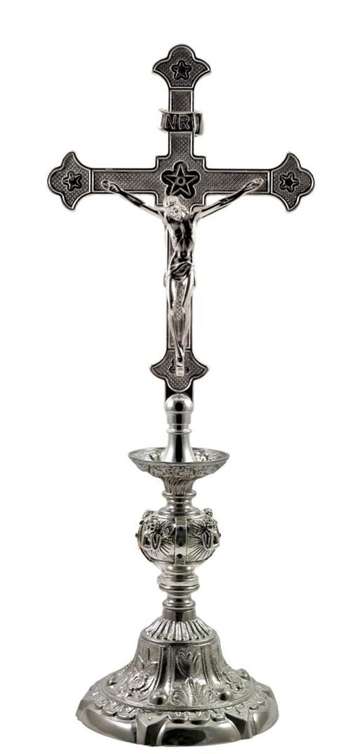 CROCE CON NODO ANGELO PIETRE ROSSE H. 41 CM.