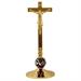GOLD PLATED CROSS WITH DECORATED KNOT H. 42 CM.