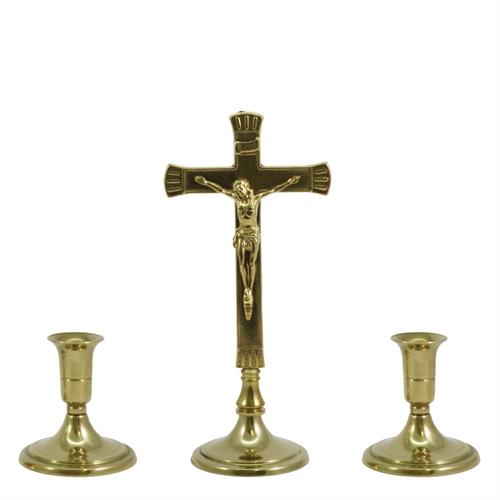 CROSS + 2 CANDLESTICKS