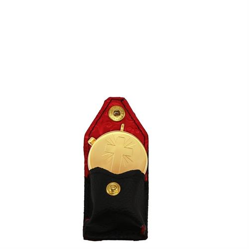 PORTATECA IN PELLE NERA CON TECHINA