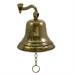 POLISHED BRASS WALL BELL 14 CM.