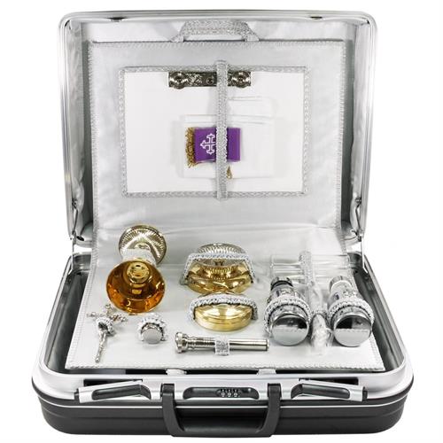 TRAVEL MASS KIT ABS SUITCASE WITH PEARL GREY SATIN INTERIOR