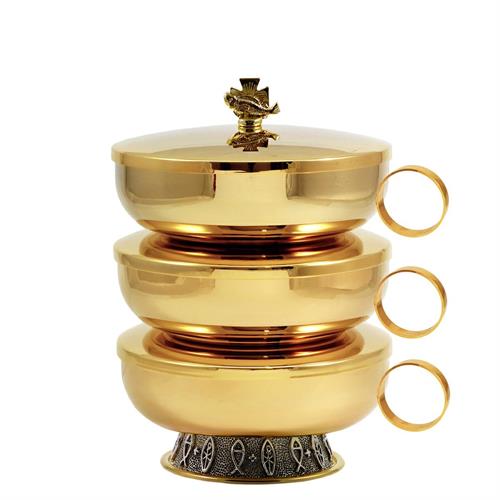 PISSIDE CON ANELLO A 3 PIANI SU BASE PESCI