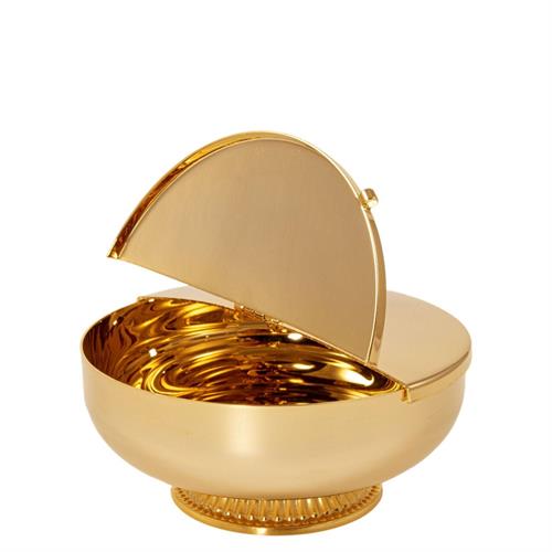 BOWL CIBORIUM, 14 CM DIAMETER WITH SEMI-OENING LID