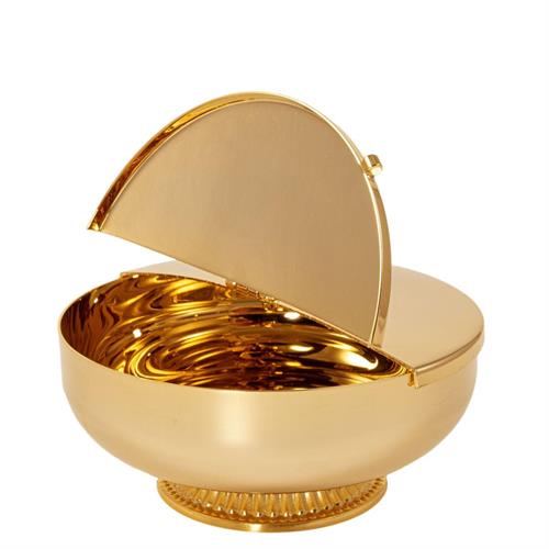 BOWL CIBORIUM, 16 CM DIAMETER WITH SEMI-OENING LID