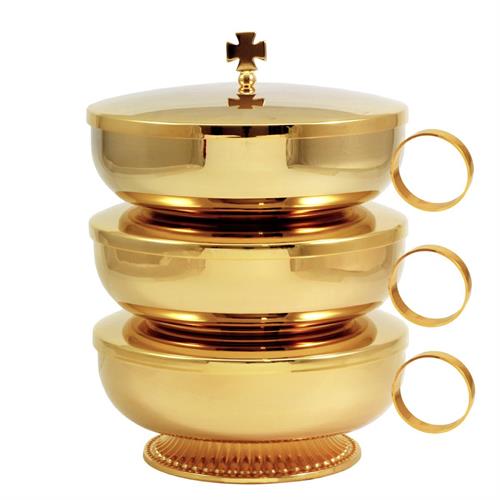 STACKING BOWL CIBORIA 3 PIECES WITH RING