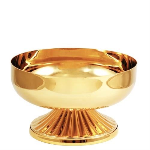 GOLD PLATED BOWL CIBORIUM Ø 16 CM. WITH STRIPED BASE