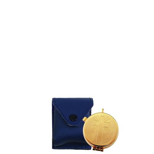 PORTATECA IN PELLE BLU CON TECHINA