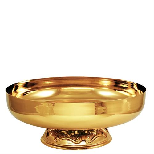 CIOTOLA IN OTTONE DORATO CON BASE BAROCCA Ø 23 CM.
