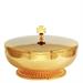 CIOTOLA IN OTTONE DORATO CON BASE E COPERCHIO Ø 23 CM.