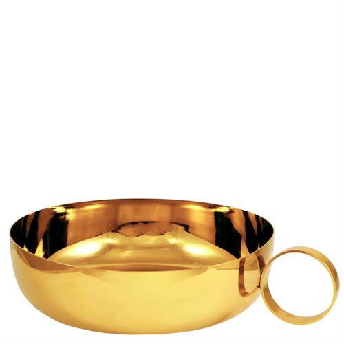 CIOTOLA IN OTTONE DORATO CON ANELLO Ø 14 CM.