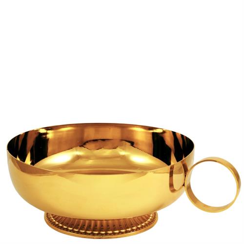 GOLD PLATED BOWL CIBORIUM Ø 15 CM. WITH RING AND BASE
