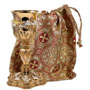 SACCHETTO PER CALICE IN     TESSUTO BROCCATO ALFA OMEGA