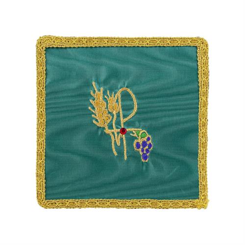 PALLA PER CALICE MOIRE' VERDE CON PIETRA E PX