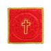 PALLA PER CALICE RASO ROSSO CON CROCE DORATA