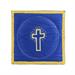 PALLA PER CALICE RASO BLU CON CROCE DORATA