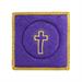 PALLA PER CALICE RASO VIOLA CON CROCE DORATA