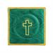 PALLA PER CALICE MOIRE' VERDE CON CROCE DORATA