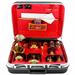 TRAVEL MASS KIT ABS SUITCASE  WITH RED INTERIOR AND LEATHER