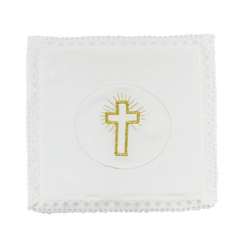 SET MESSA 100% COTONE 4 PZ RICAMO CROCE