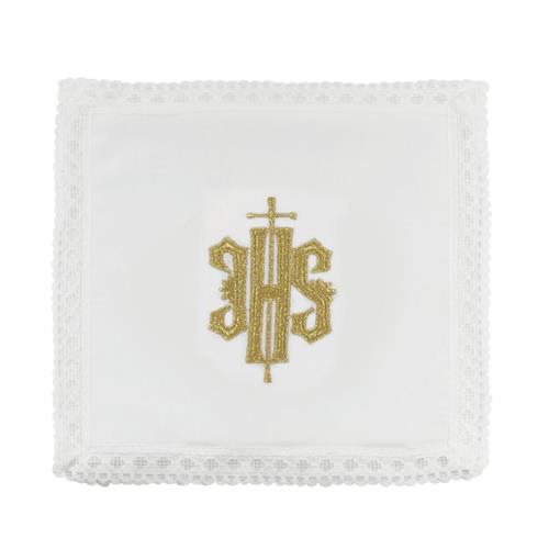 SET MESSA 100% COTONE 4 PZ RICAMO JHS DORATO