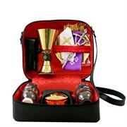 BORSELLO GRANDE IN VERA PELLE CON TRACOLLA E CALICE H 15 CM