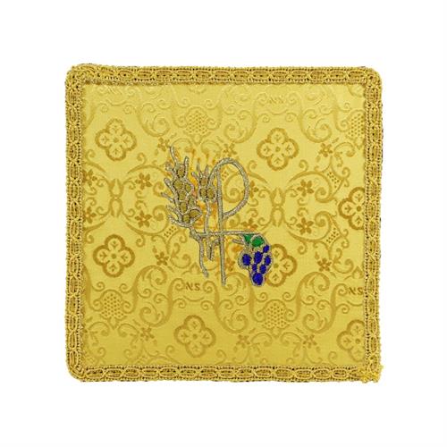 PALL CHALICE YELLOW SATIN LINING PX EMBROIDERED 15 x 15 CM.