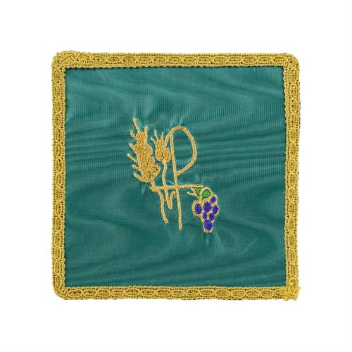 PALL CHALICE GREEN SATIN LINING PX EMBROIDERED 15 x 15 CM.