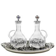 SERVIZIO PER ACQUA E VINO CON PIATTO UVA ARGENTATO 200 ML