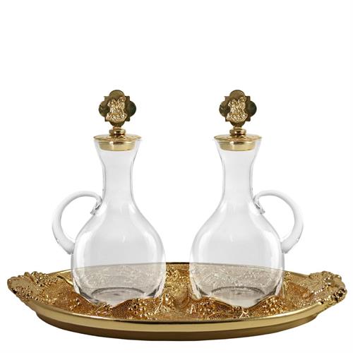 SERVIZIO ACQUA E VINO CON PIATTO UVA DORATO  200 ML