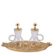 SERVIZIO PER ACQUA E VINO CON PIATTO UVA DORATO 75 ML