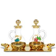 SERVIZIO ACQUA E VINO DORATO PIATTO MANICI 140 ML DIPINTE