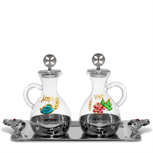 SERVIZIO ACQUA E VINO PIATTO MANICI 140 ML DIPINTE