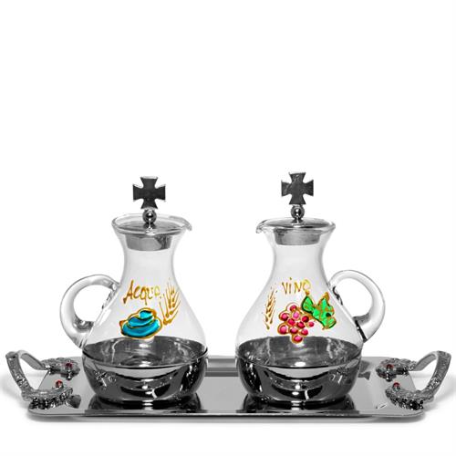 SERVIZIO ACQUA E VINO PIATTO MANICI 130 ML DIPINTE