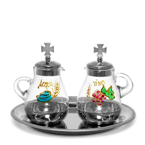 SERVIZIO ACQUA E VINO PIATTO ROTONDO 110 ML DIPINTE