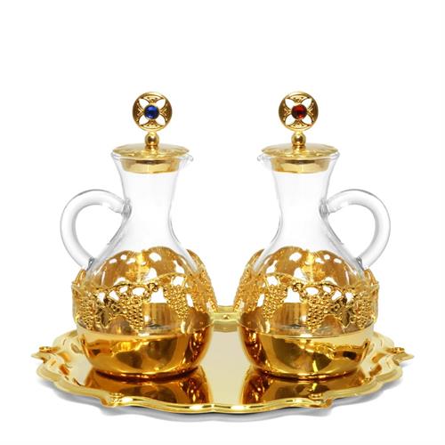 ***SERVIZIO ACQUA E VINO DORATO GHIERA UVA 140 ML