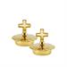 GOLD PLATED LID SET WITH CLASSIC CROSS Ø 2,7 CM.