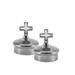 SILVER TONE LID SET WITH CLASSIC CROSS Ø 3,15 CM.