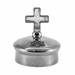 SILVER TONE LID SET WITH CLASSIC CROSS Ø 3,15 CM.