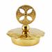 GOLD PLATED LID SET WITH ROUND CROSS Ø 2,7 CM.