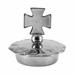 SILVER TONE LID SET WITH MALTESE CROSS Ø 2,7 CM.