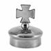 SILVER TONE LID SET WITH MALTESE CROSS Ø 3,15 CM.
