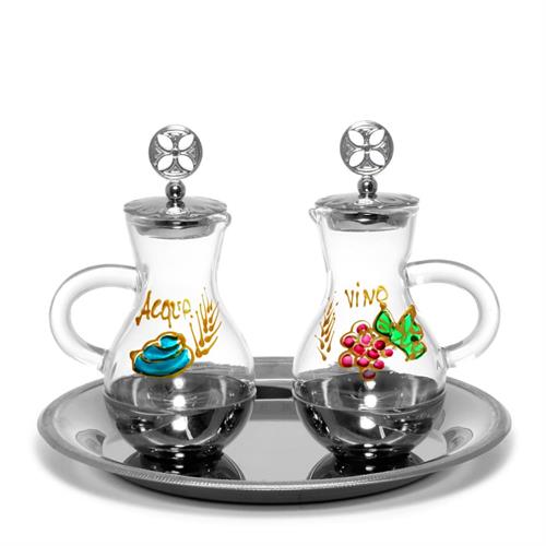 SERVIZIO ACQUA E VINO PIATTO ROTONDO 75 ML DIPINTE